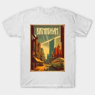 Birmingham England Vintage Travel Art Poster T-Shirt